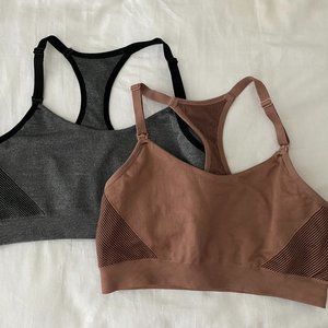 Auden Nursing Yoga Sports Bra Black and Blush L